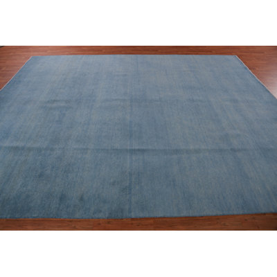 Tapis bleu clair clair clair 9 x 12 po Gabbeh