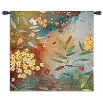 Vintage Flower Tapestry 52 x 13 Inch,Long Vertical Wall Hanging Reference  Illustrative Botanical Tassel Tapestry for Bedroom Living Room Home