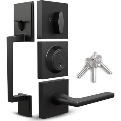 Ensemble de poignées de porte d'entrée réversible à poignée simple Mega Handles Tobelle