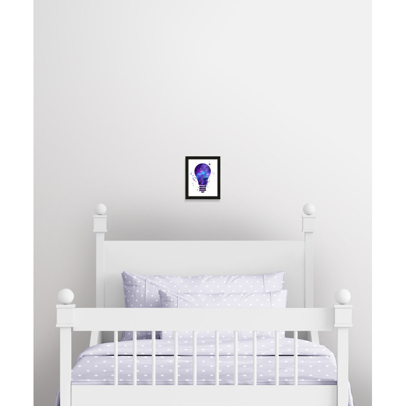 Décoration murale pour enfants light vagues, H 11 po x l 9 po x P 1,19 po, Cadre boîte à grain de bois noir