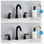 Robinet pour salle de bain à 2 poignées, noir mat, robinet de lavabo surdimensionné, 3 trous, robinet pivotant à 360 °, robinet de lavabo moderne, 8 pouces