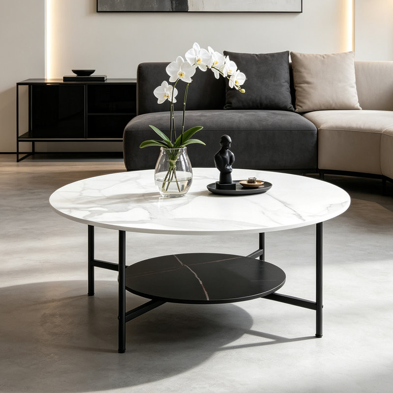 Voorhies Four Leg Coffee Table, White