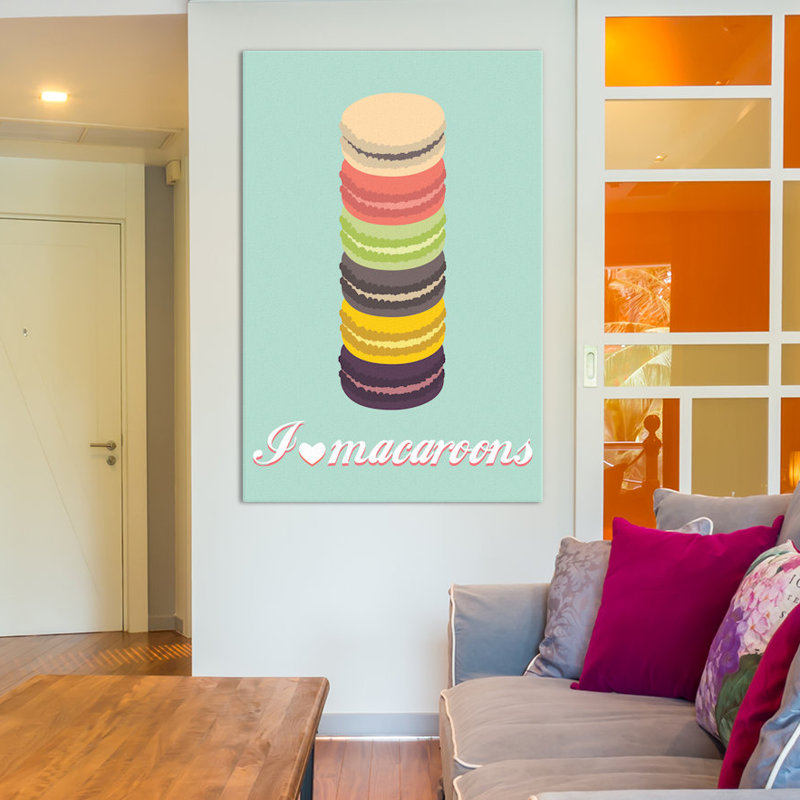 «Macaroons», impression sur toile tendue, H 18 po x l 12 po x P 1,5 po, Pas de tapis, Toile tendue