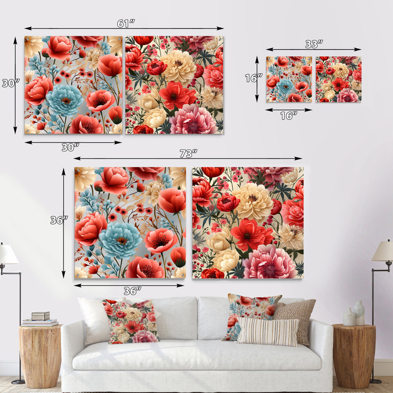 Ilyas - Ensemble de 2 art mural en verre acrylique, H 30 po x l 61 po