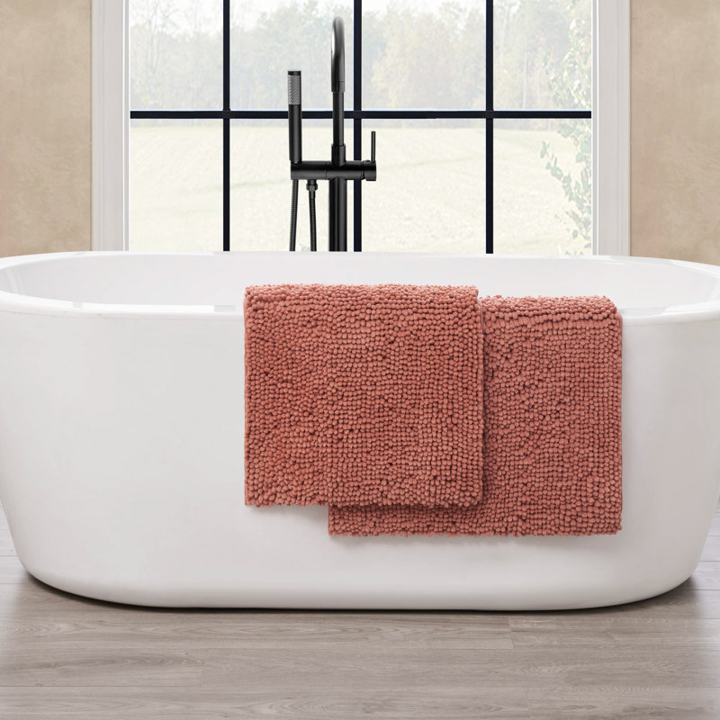 Aguon Non-Slip Bath Rug, Coral