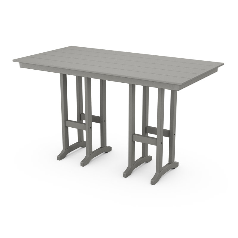 Farmhouse 37" x 72" Dining Table, Gray, 29.06"H x 37.72"W x 72"L