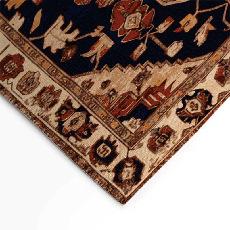 Tapis d'intérieur et d'extérieur brun Persian, Rectangle 5 pi x 7 pi