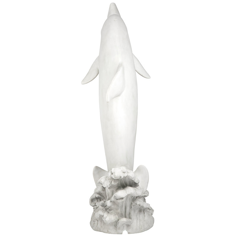 Statue de dauphin tropical sautant