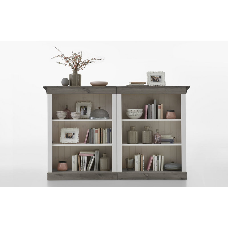 Kelly Bookcase, Stained and varnished White/Grey