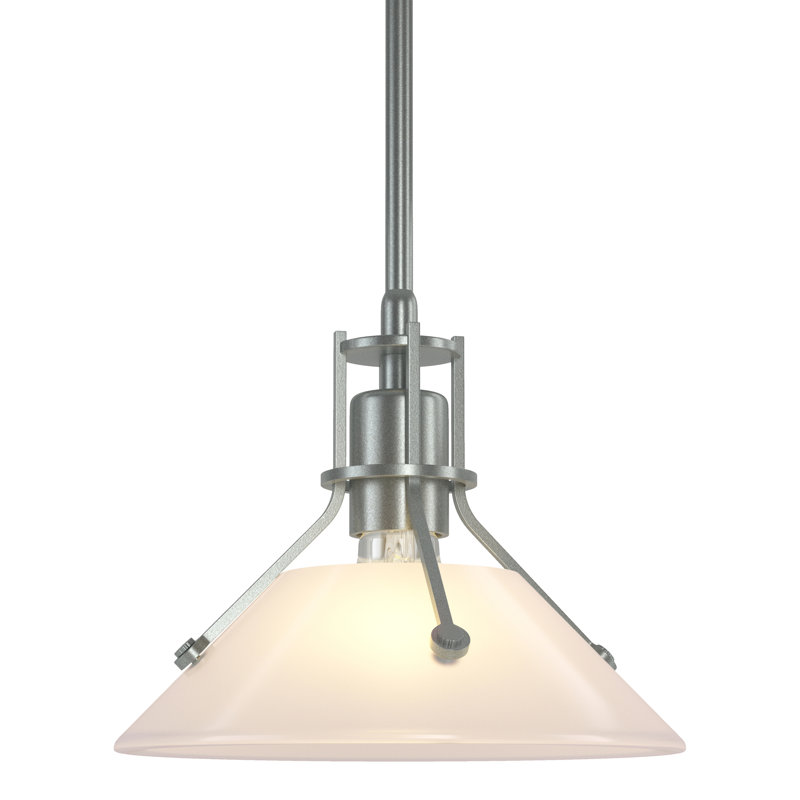 Henry 1 - Light Single Cone Pendant, Frosted Glass, Vintage Platinum