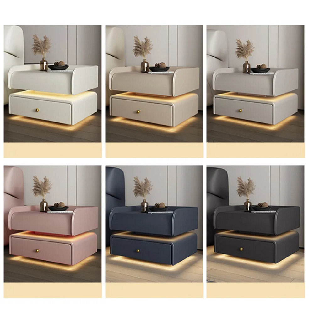 Fia Rustic Vintage Nightstands Smart Multifunctional Makeup Aesthetic Narrow
