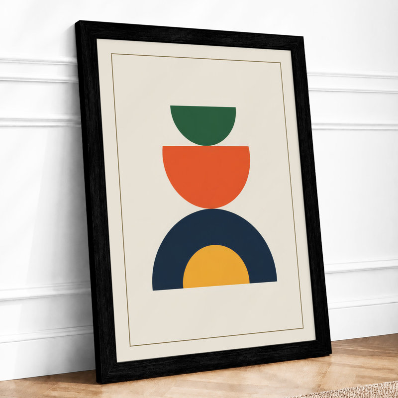 Stacked Geometry Minimalist - Print, Black, A3 - 42.0 x 29.7 cm