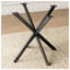 Table d'appoint rustique carrée avec pieds en métal à structure en X et finition grain de bois noir