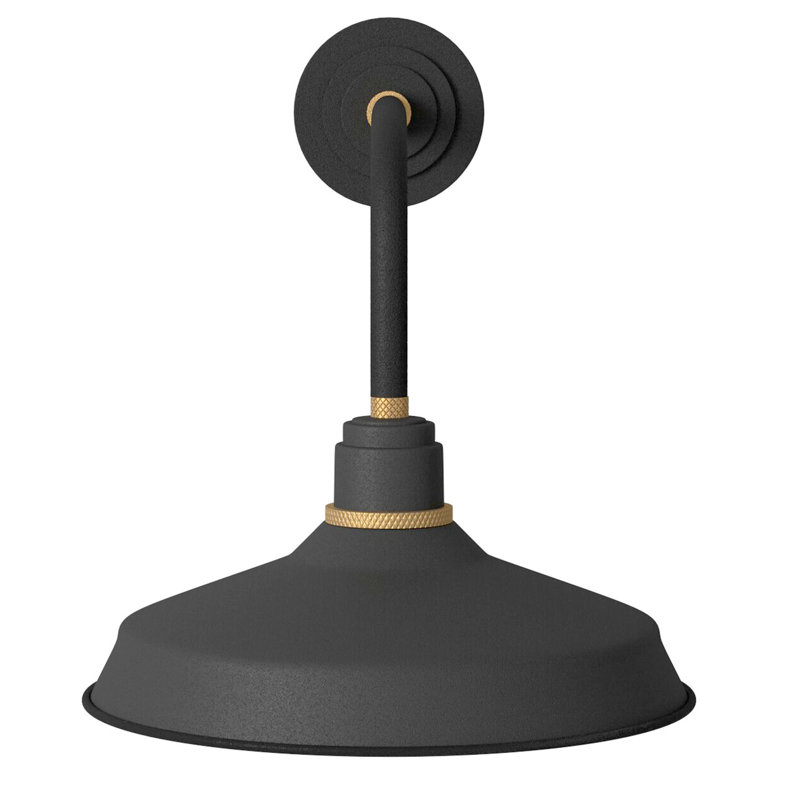 Foundry Wall Mount Outdoor Barn Light, Textured Black, 18" H x 16" W x 25.75" D