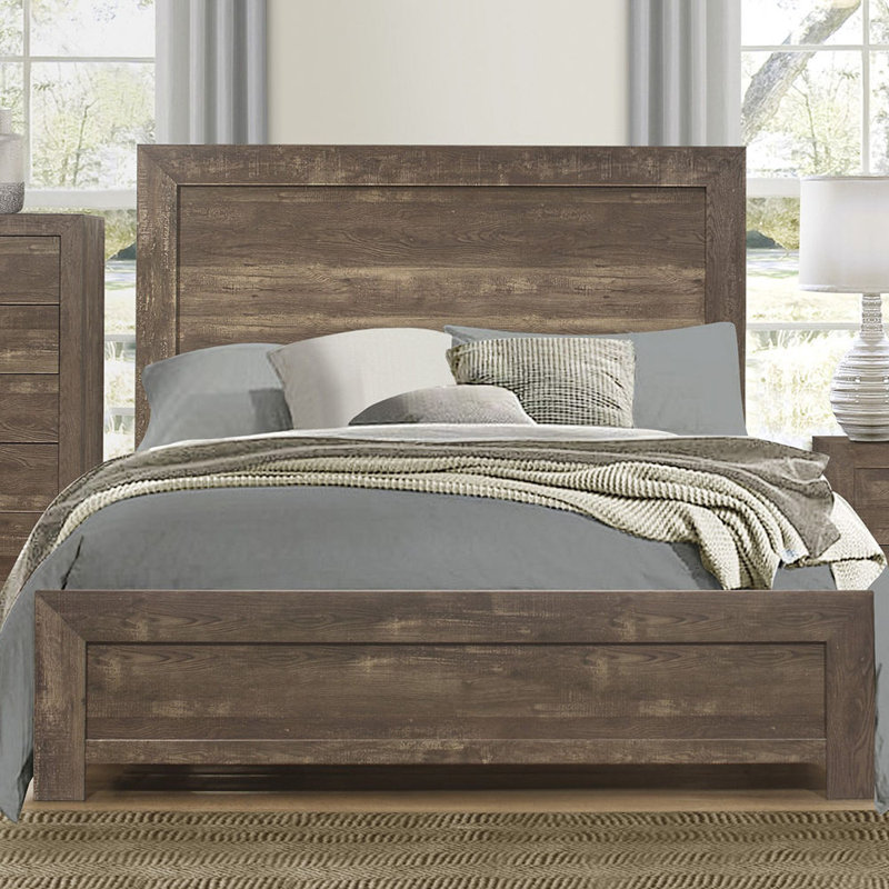 Mobilier de chambre à coucher Colosimo, Double, Brun rustique