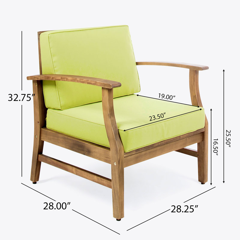 CHAISE CLUB PERLA, Brun, Tissu vert