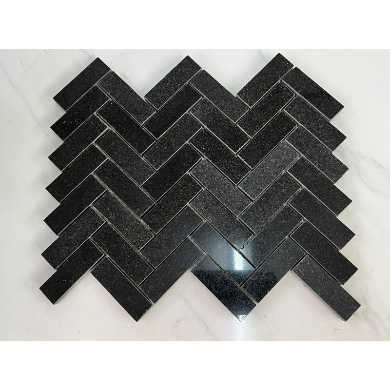 Carreau de mosaïque en pierre naturelle à chevrons 1 po x 3 po