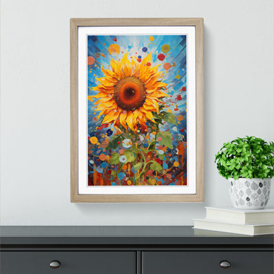 Sunflower Action Painting No.2 - Framed Print