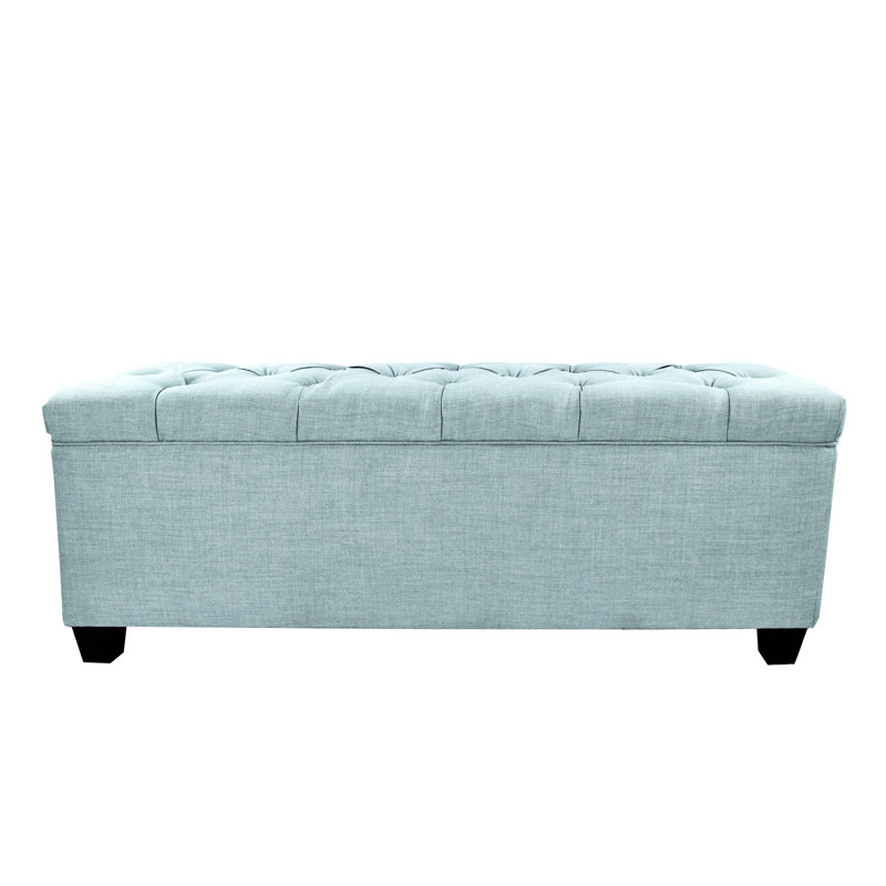 Heaney Polyester Blend Upholstered Storage Bench, Sea Mist
