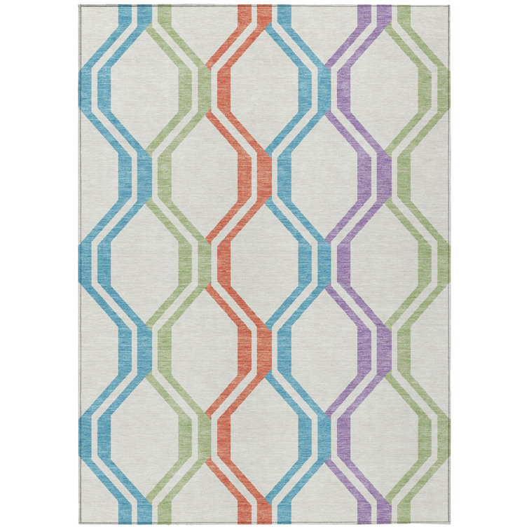 Machine Washable Indoor/Outdoor Bingel ACN2326 Mid-Century Modern Rug