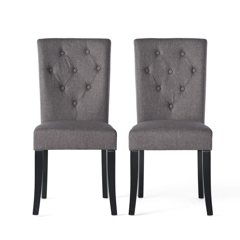 Chaise d'appoint rembourrée et capitonnée Aristeo, Gris
