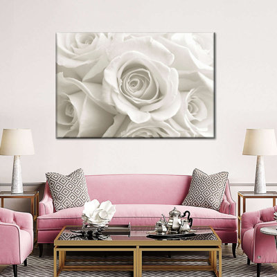 " Pure White Roses Canvas Print "