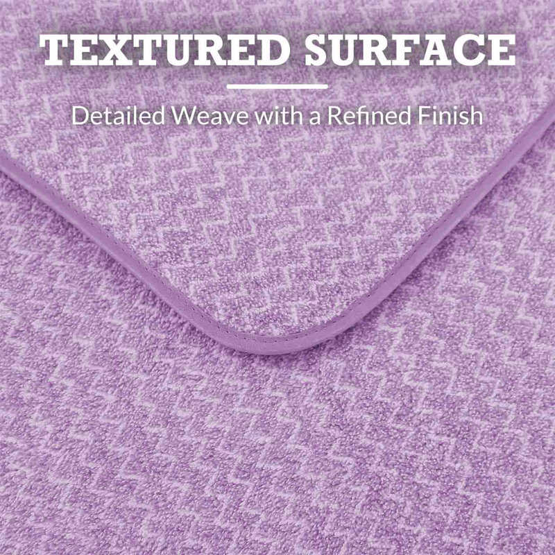 Ensemble de serviettes en microfibre pour salle de bain, 2 pièces 27 po x 55 po, Carreauté mauve