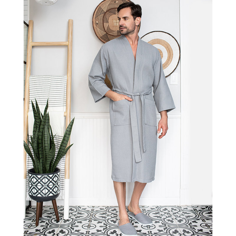 Peignoir gaufré LOTUS LINEN, gris, TG