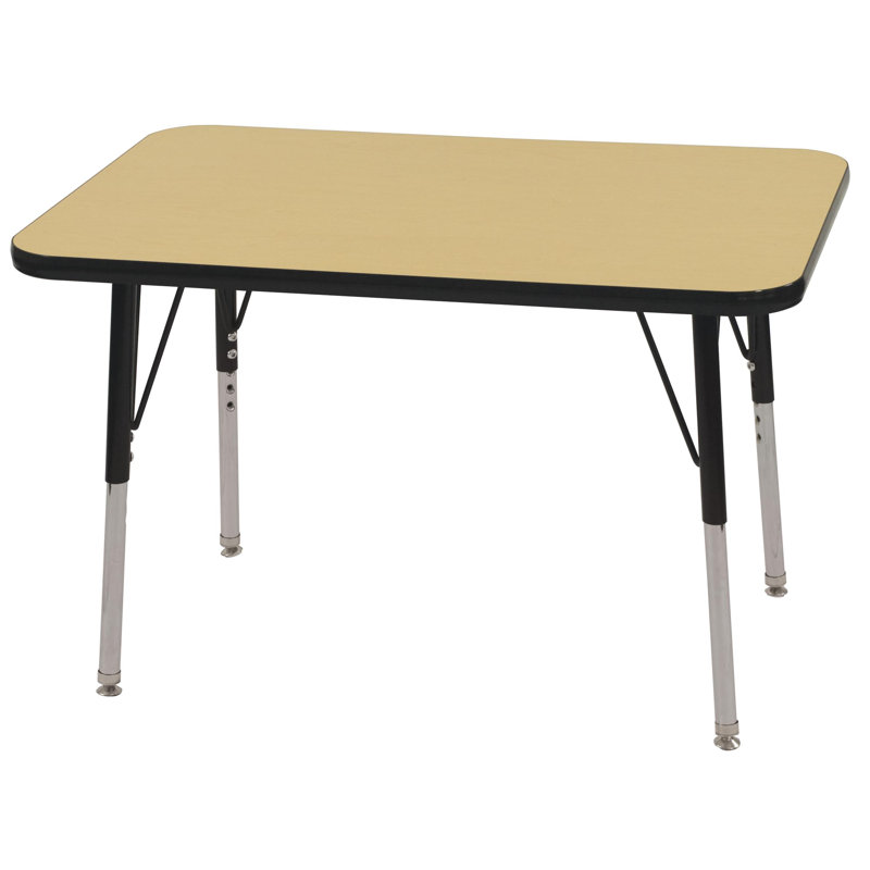Laminate Adjustable Rectangle Activity Table, Black