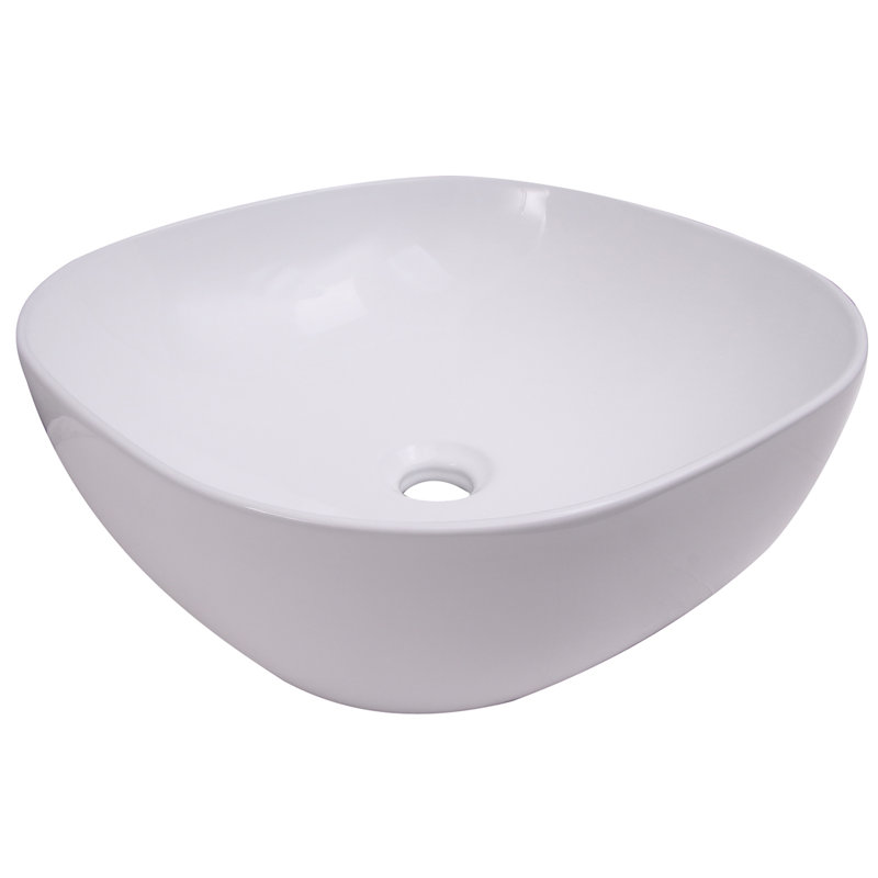 Barclay Shasta 16.87'' White Vitreous China Square Bathroom Sink