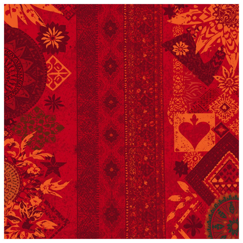 Tapis de bain rouge Bohème, L 24 po x L 17 po