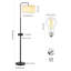 Lampe sur pied noire 63 "avec plaque et ports USB Notasulga