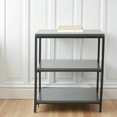 Étagère en bois manufacturé de 24 po de largeur, support de rangement moderne et élégant à 3 tablettes pour toute pièce