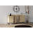 Industrial Console Table with Metal Legs, Sapphire & Black, 63.0 x 33.5 x 15.7 inches | 100% Melamine Coated Particle Board, Thickness: 0.7 inches | Multiple Shelves for Storage, Stylish & Functional Design for Modern Spaces
