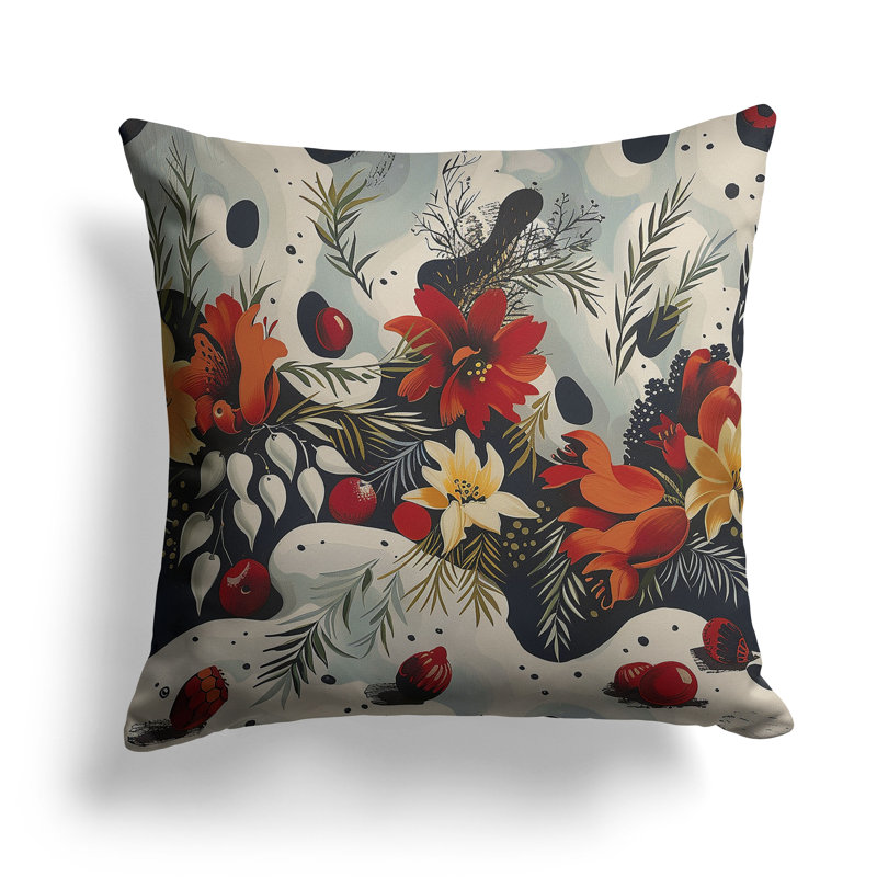 Charming Chronicles Reversible Throw Pillow, Black/Red, 20"H x 20"W