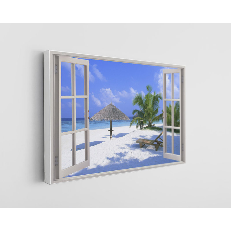 «Open Window View of the Beach», reproduction sur toile, H 24 po x l 36 po