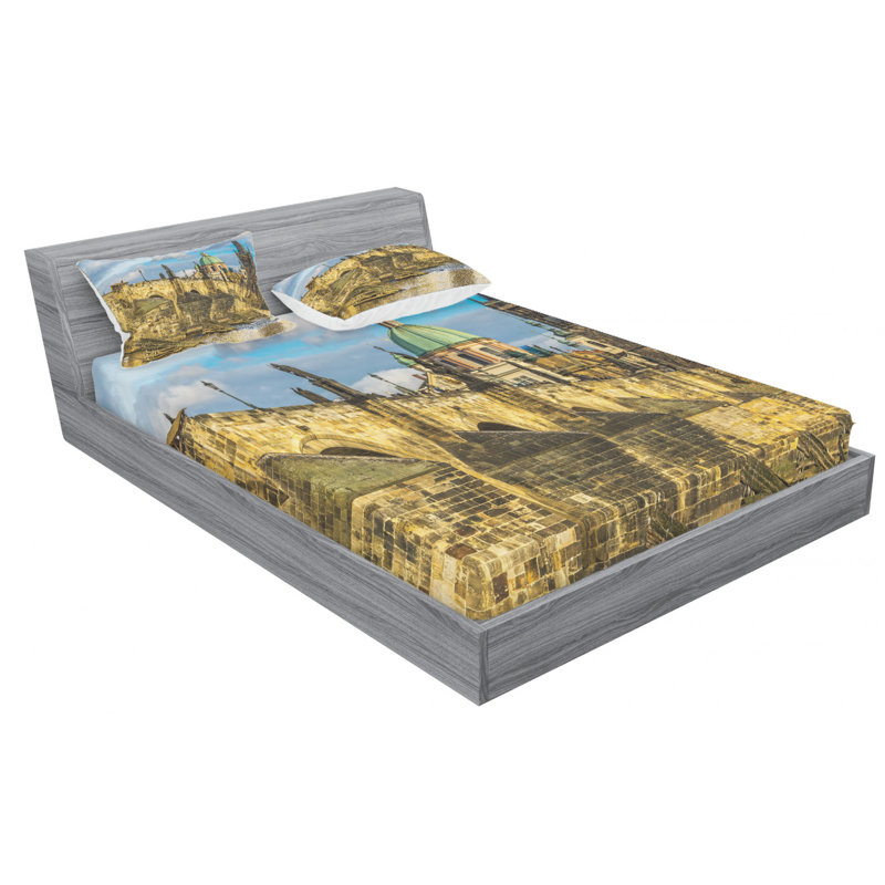Landscape Microfiber Sheet Set, Full/Double Sheet Set,Fitted Sheet + 2 Pillowcases