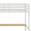 Lit mezzanine simple en métal et bois avec bureau et tablettes-1034766301