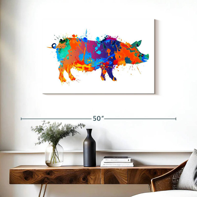 Brampt Pig Color Splash, 24" H x 36" W