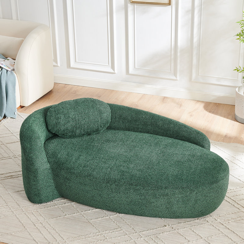Chaise longue avec accoudoirs latéraux et coussin, Vert