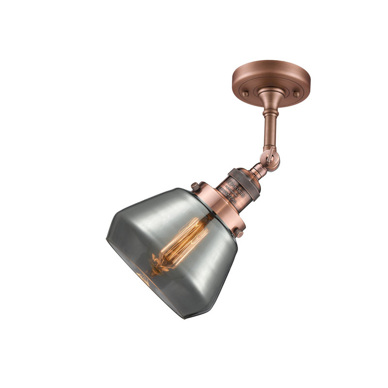 Chill Armed Sconce, Antique Copper, Smoked