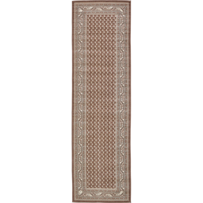 Swinson Geometric Area Rug, Runner 2'9" x 9'10", Brown