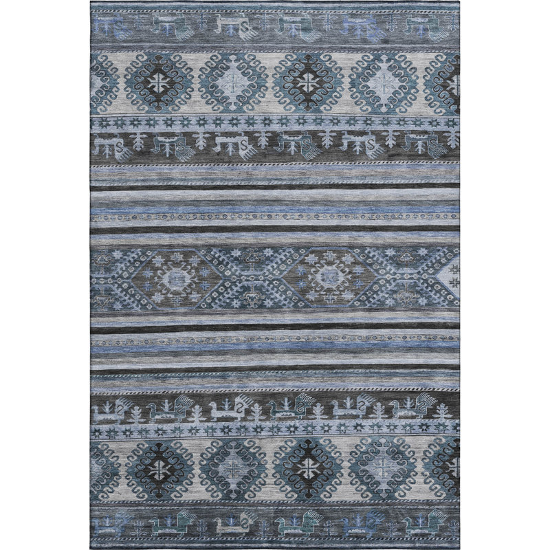 Premium Machine Washable Marasco AMF1626 Global Rug, Rectangle 9' x 12'