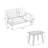 2-Piece Conversation Set Solid Teak Wood Loveseat And Side Table Set With Cushions-141516498-141516499