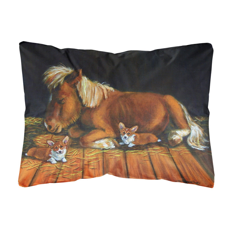  Coussin intérieur / extérieur Corgi Snuggles the Pony
