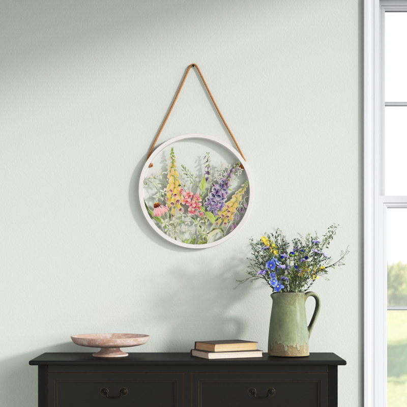 Décoration murale ronde avec jardin encadré