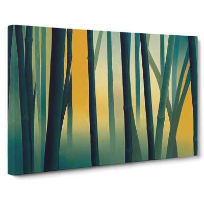 Spellbinding Abstract Bamboo Forest - Wrapped Canvas