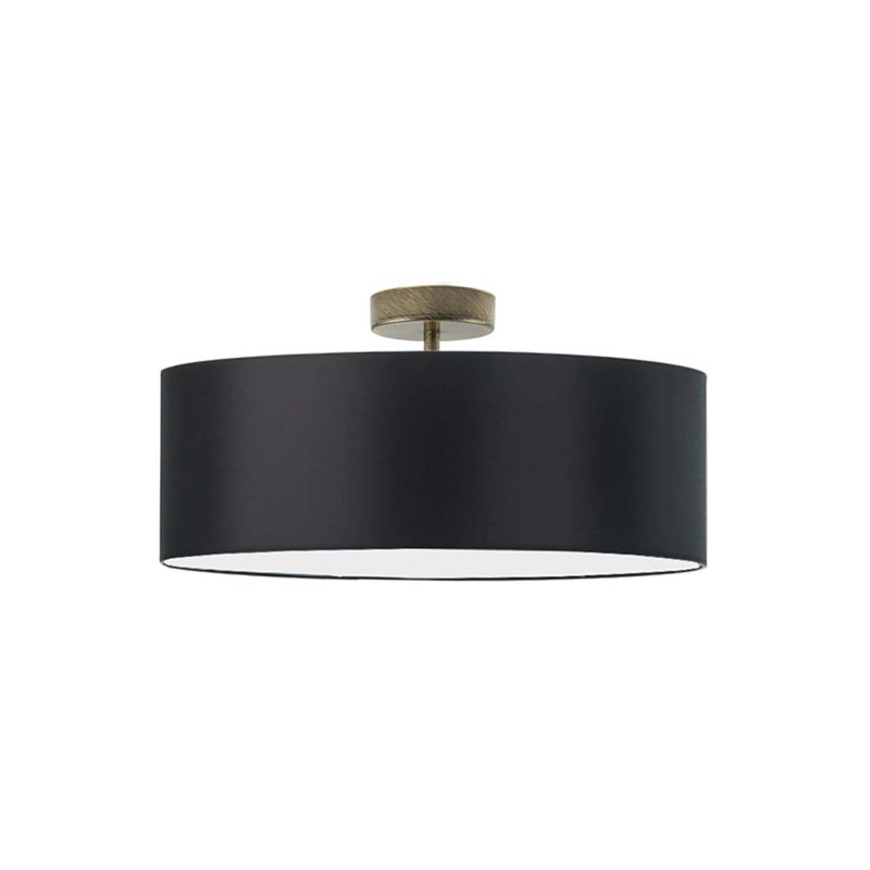 Audriona Semi Flush Mount, Black, Antique Gold, 25cm H x 30cm W x 30cm D
