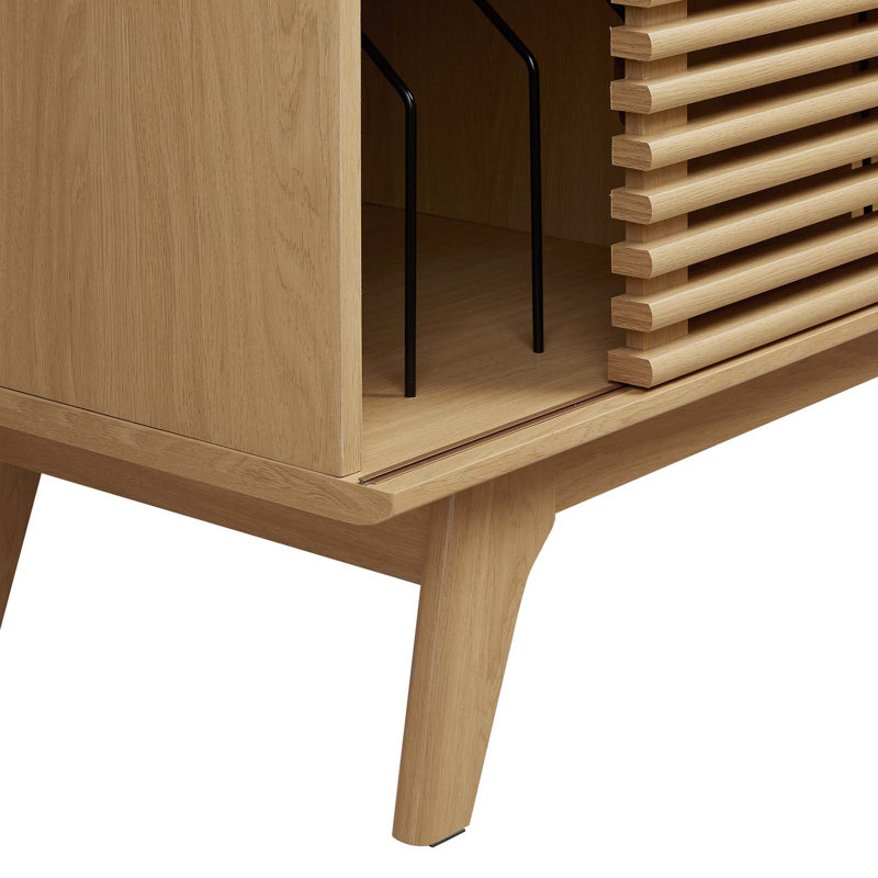 Modway Render Mid-Century Modern Vinyl Record Display Stand, Oak