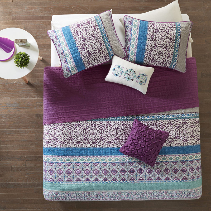 Courtepointe réversible Style - mauve